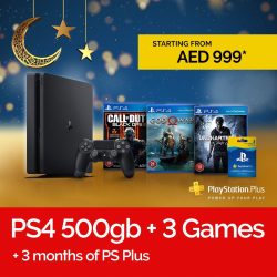 Virgin MegaStore Ramadan Discount – PS4 500Gb + 3 Games