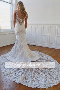 Designer Brautkleid Meerjungfrau | Rückenfrei Hochzeitskleider Mit Spitze