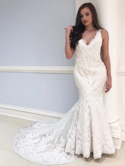 Elegnate Brautkleider Meerjungfrau | Spitze Hochzeitskleider Online