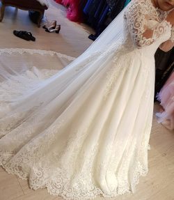 Vintage Brautkleider Langarm Spitze | Edle Weiße Hochzeitskleider Bodenlang