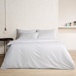 Christy Pyjama Stripe Bed Linen in Mineral