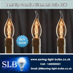 Buy Bent Tip Candle Filament Bulb 40W at Saving Light Bulbs