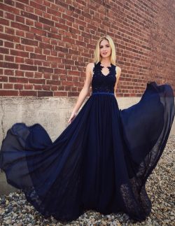 Fashion Abendkleider Lang Chiffon | Abendmoden mit Spitze