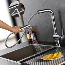 Einhand wasserhahn küche Homelody mit um 360 Grad drehbarer Düse und ausziehbarer Dusche