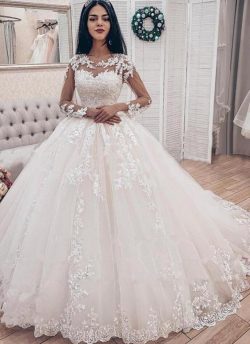 Designer Hochzeitskleider Mit Ärmel | Spitze Brautkleider A Linie