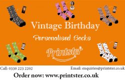 Vintage Birthday Personalised Socks