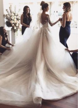 Fashion Hochzeitskleider mit Ärmel | Brautkleider Spitzeärmel Günstig