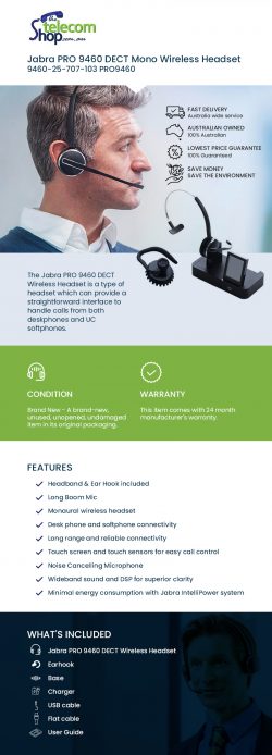 Buy Jabra PRO 9460 DECT Mono Wireless Headset From The Telecom Shop PTY Ltd