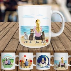 MUG PERSONNALISÉ PROPRIÉTAIRE DE CHAT ET CHIEN (CONCEPTION EN LIGNE & APERÇU)