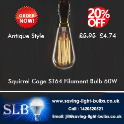 Squirrel Cage ST64 Filament Bulb 60W