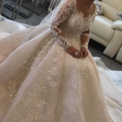 Modern Brautkleider mit Ärmel | Spitze Hochzeitskleider Prinzessin