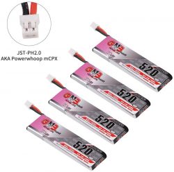 4pcs 520mAh 1S 3.8V LiPo Battery 80C HV LiHv Battery JST-PH 2.0 PowerWhoop mCPX Connector