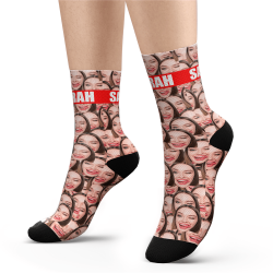 Custom Photo Mash Socks With Your Text