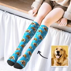 Custom Photo Knee High Socks Cat