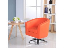 Camden Leather Swivel Orange Tub Chair Armchair