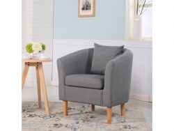 York Fabric Tub Chair Armchair Dark Grey