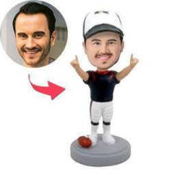 Football Player Winning Pose Custom Bobblehead