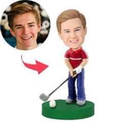 Golfer With Club Custom Bobblehead