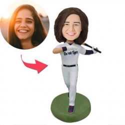 Baseball Female Batsman Custom Bobblehead