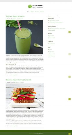 Plant based cookbook blog