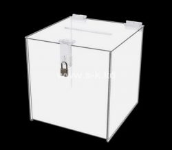 Custom lockable acrylic donation box, perspex suggestion box