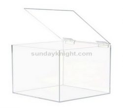 Custom made acrylic box with hinged lid, custom acrylic boxes