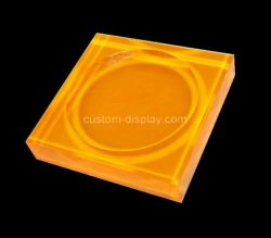 Custom orange acrylic soap dish block, perspex soap dish block