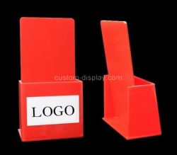 Custom table top red acrylic literature holder, perspex brochure holder