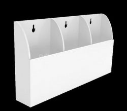 Custom wall 3 pockets acrylic literature holders, lucite brochure holders