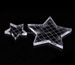 Custom five star shape acrylic stamp block, plexiglass stamping block