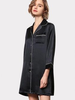 22 Momme High Quality Women’s Classic Silk Sleep Shirt