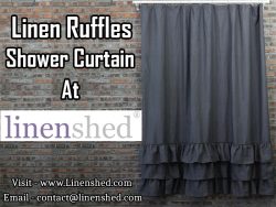 Linen Ruffles Shower Curtain At LINENSHED