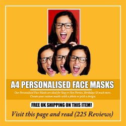 A4 Personalised Face Masks