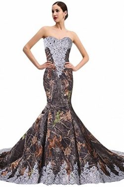 Tarnung Hochzeitskleid Meerjungfrau | Camouflage Brautkleid Mit Spitze