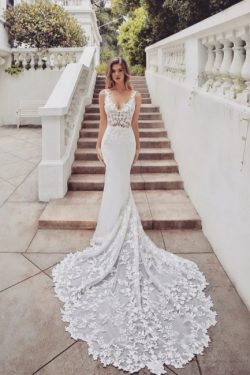 Brautkleider Spitze Meerjungfrau | Hochzeitskleider V Ausschnitt