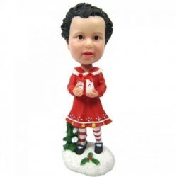 Christmas gifts Little Girl with Gift Custom Bobblehead