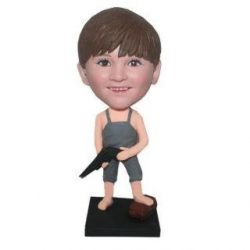 Boy In Pjs With A Water Pistol Custom Bobblehead