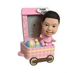 Baby Girl With Wagon Frame Custom Bobblehead