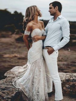 Designer Brautkleider Meerjungfrau | Spitze Hochzeitskleid Günstig Online