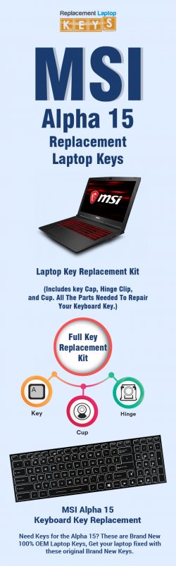 Get Quality Replacement Keys for MSI Alpha 15 from Replacement Laptop Keys