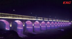 LED Landscape Lighting 18-opening Bridge, Jinling River, Baoji