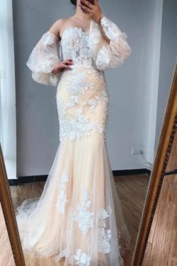 Abendkleid Lang mit Ärmel | Wunderschöne Abendkleider Mit Spitze