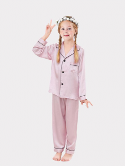 Classic Silk Pajamas Set For Girl