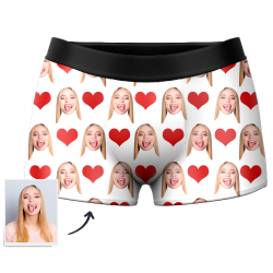 Custom Heart Men’s Face Boxer Shorts