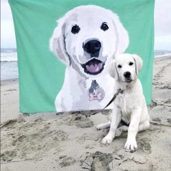 Custom Dog Blankets Personalized Pet Photo Blankets Painted Art Portrait