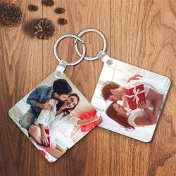 Personalized Keychain Custom Photo Square Keychain For Couple