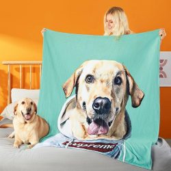 Custom Dog Blankets Personalized Pet Photo Blankets Painted Art Portrait