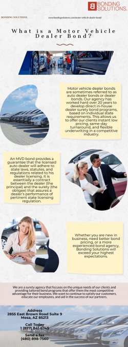 What is a Motor Vehicle Dealer Bond?