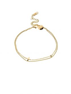 Cross Anklet – 18K Gold Plated by Queen and Collection