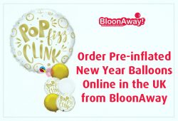 Order Pre-inflated New Year Balloons Online in the UK from BloonAway